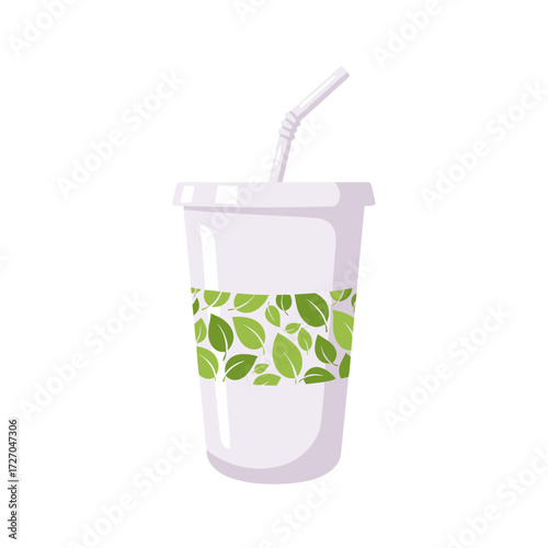 eco cup, reusable cup, eco friendly cup, green leaf cup, sustainable drink cup, zero waste cup, eco tumbler, cup with straw, reusable drinkware, eco lifestyle cup, plastic free cup, eco beverage cup, 