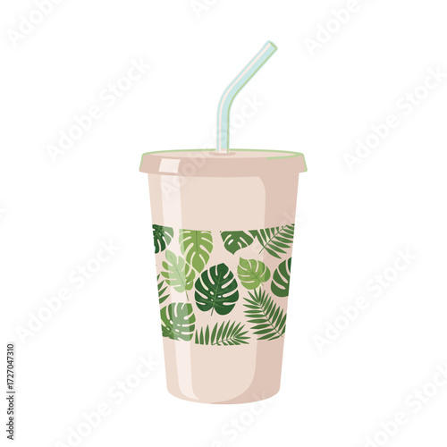 eco cup, reusable cup, eco friendly cup, green leaf cup, sustainable drink cup, zero waste cup, eco tumbler, cup with straw, reusable drinkware, eco lifestyle cup, plastic free cup, eco beverage cup, 