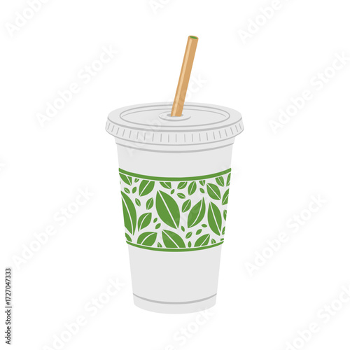 eco cup, reusable cup, eco friendly cup, green leaf cup, sustainable drink cup, zero waste cup, eco tumbler, cup with straw, reusable drinkware, eco lifestyle cup, plastic free cup, eco beverage cup, 