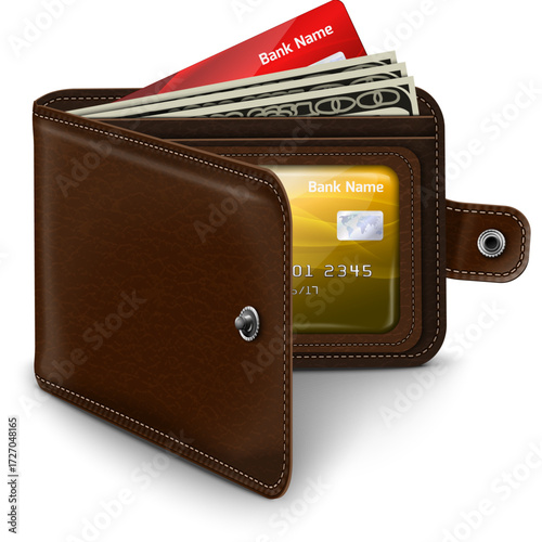 illustration of a moneybag with visa card 