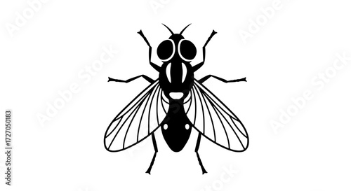 Housefly black white icon