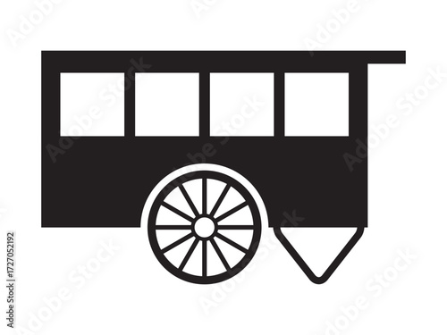 Street Food Cart Icon Silhouette Vector Illustration
