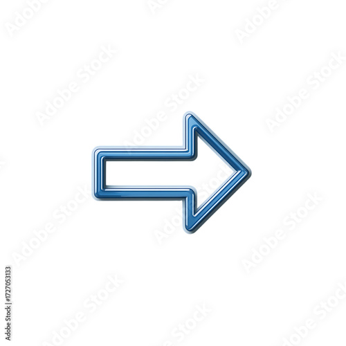 A blue arrow pointing to the right isolated on transparent background.