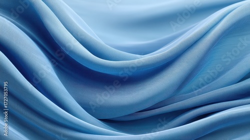 Elegant Blue Satin Artwork with Waves