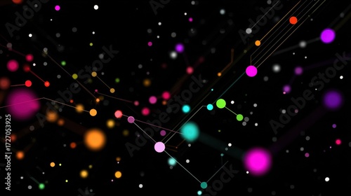 Network of Glowing Dots and Lines