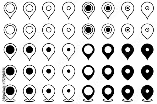 Vector map location markers. GPS location symbol. Modern map marker collection. Elements for your design.