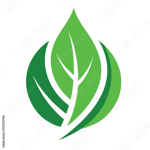 Eco Green Leaf Logo Design Vector for Nature and Organic Company
