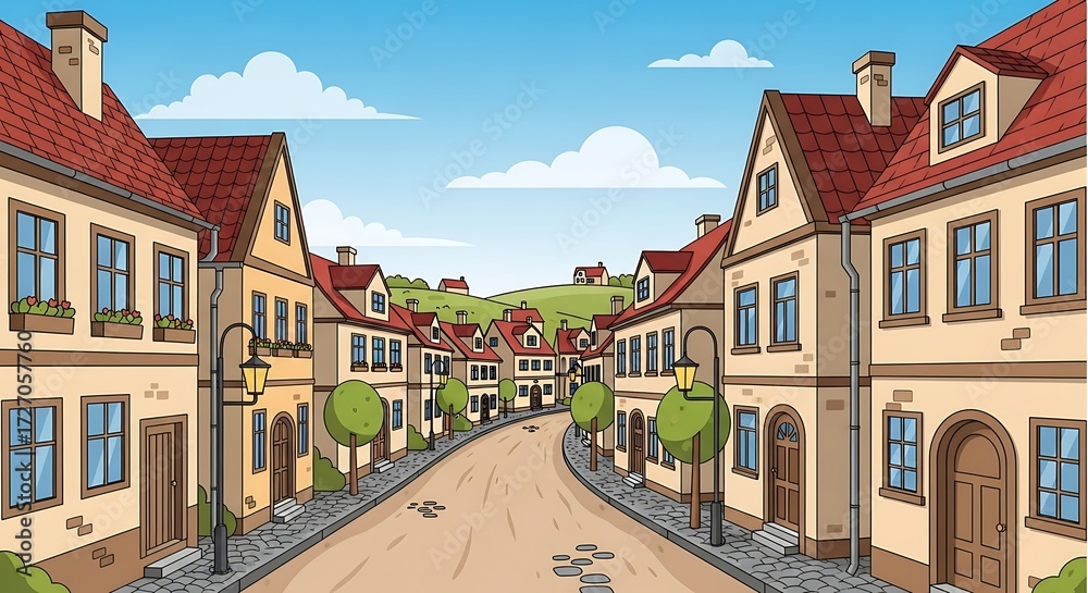 Obraz premium Town street view.