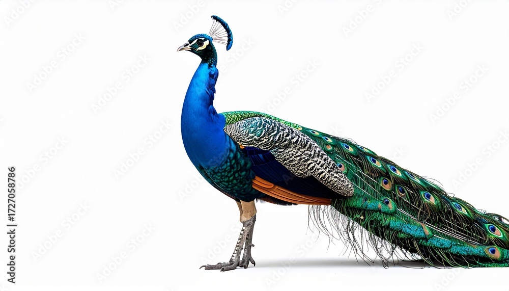 Naklejka premium peacock on white background