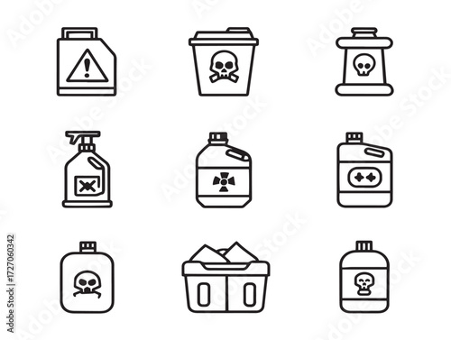 Hazardous Waste Materials Icon Outline Vector Illustration Design