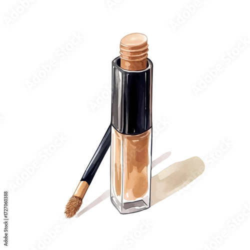 watercolor vector of Concealer, isolated on a white background.