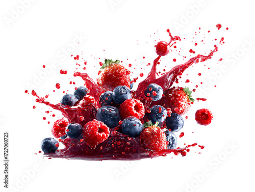  Mixed berries with juice splash