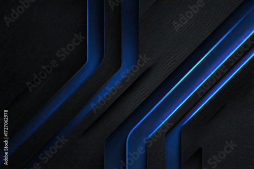 Abstract dark background with vibrant blue lines