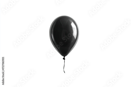 A glossy black balloon against a white background