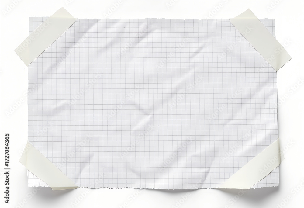 Obraz premium Crumpled Graph Paper Texture