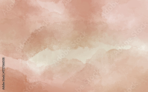 Elegant Autumn Watercolor Background in Terracotta and Beige Tones / Soft Fall Vector Design