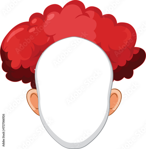 vector illustration of faceless clown head