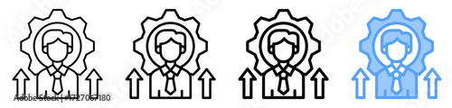 Self Improvement Icon Different Style Outline Collection Set 