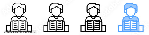 Self Learning Icon Different Style Outline Collection Set 