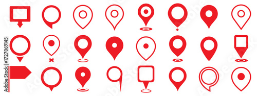 Vector map location markers. GPS location symbol. Modern map marker collection. Elements for your design.