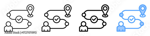 Personal Journey Icon Different Style Outline Collection Set 