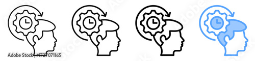 Self Discipline Icon Different Style Outline Collection Set 