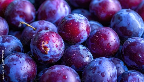 Close up of fresh plums