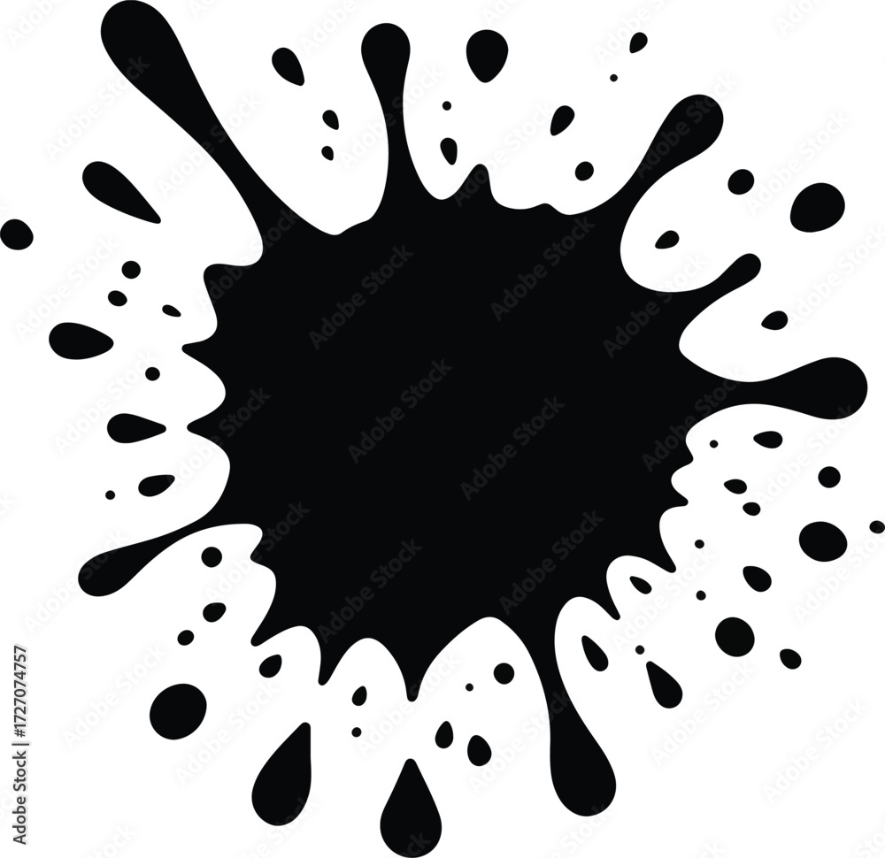 Fototapeta premium black ink splashes