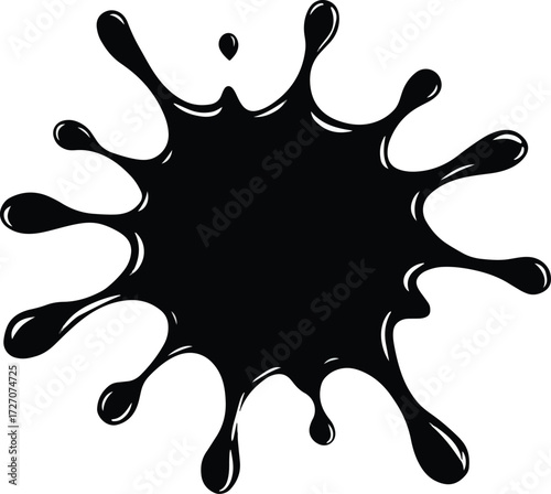 black ink splashes