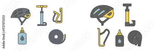 Essential bike maintenance tools and accessories for every cyclist in a clean layout