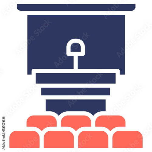 Conference Venue glyph color icon