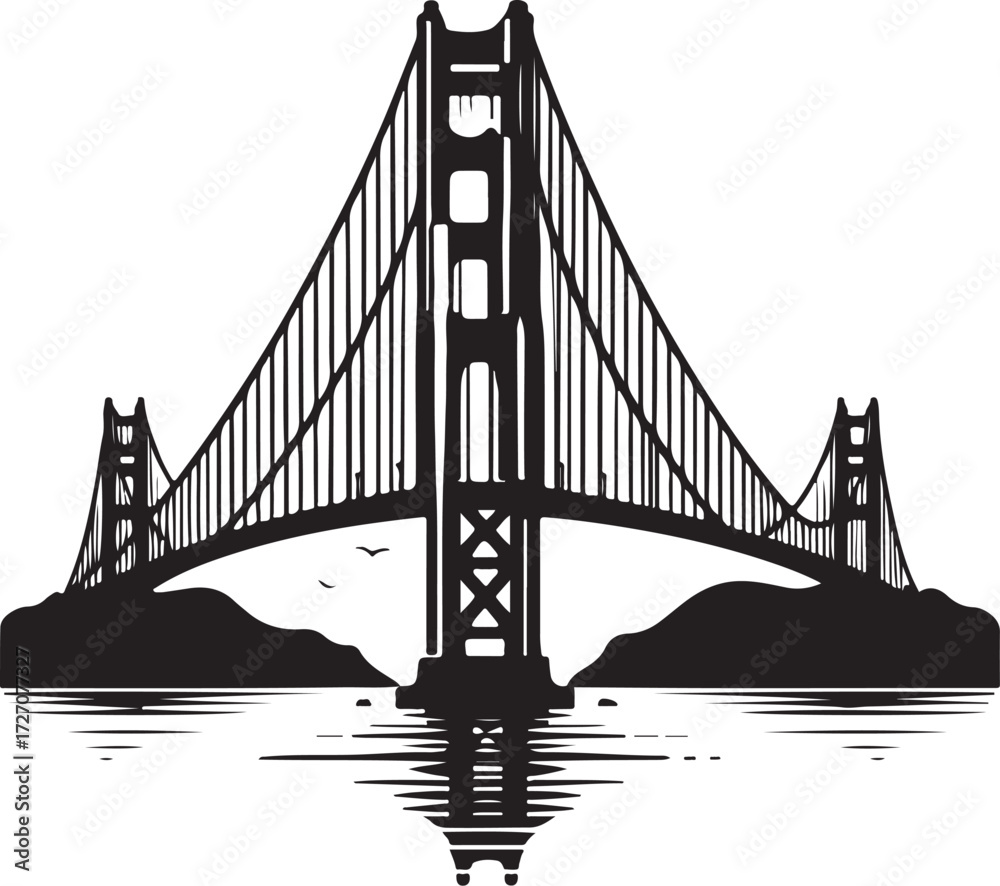 Obraz premium Golden Gate Bridge Silhouette