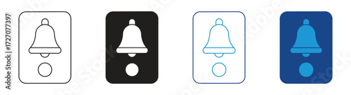 Set of doorbell icons. Ring the doorbell, Vector illustration.