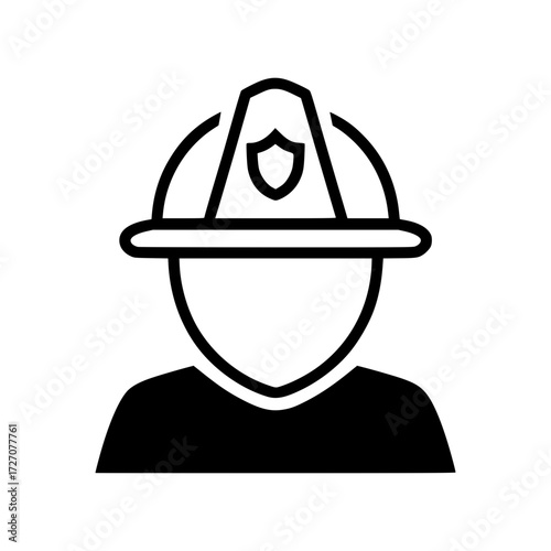Firefighter icon representing heroism and dedication, perfect for safety, emergency, and community service projects, conveying strength and protection.