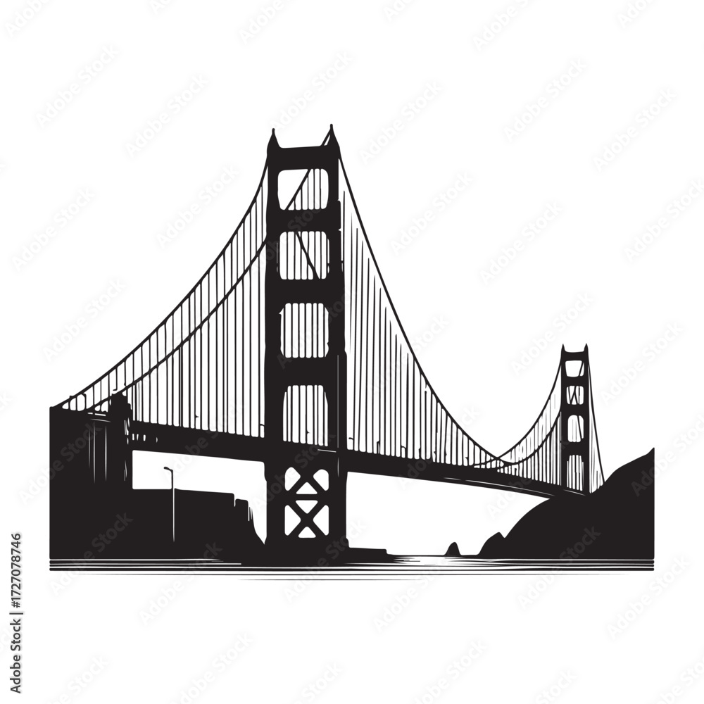 Obraz premium Golden Gate Bridge Silhouette