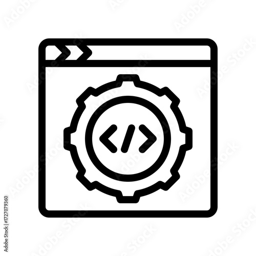 Developer Line Icon - Vector Illustration