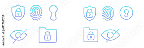 Digital symbols of security and privacy in a modern design showcasing protection techniques