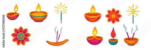 Festive lights and colorful decorations for Diwali celebrations in a joyful setting