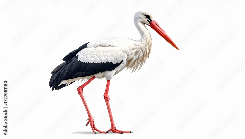 Fototapeta premium white stork isolated on white