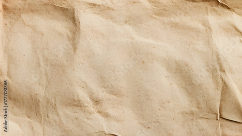 Old paper vintage texture surface for background. Recycle pale brown paper crumpled texture, Cream color recycled kraft paper texture blank with copy space for text.