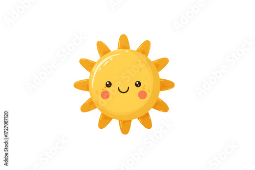 Cute Kawaii Cartoon Sun Clip Art with Smiling Face