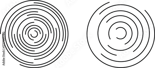 Abstract linear circle pattern set geometric decorative vector elements.