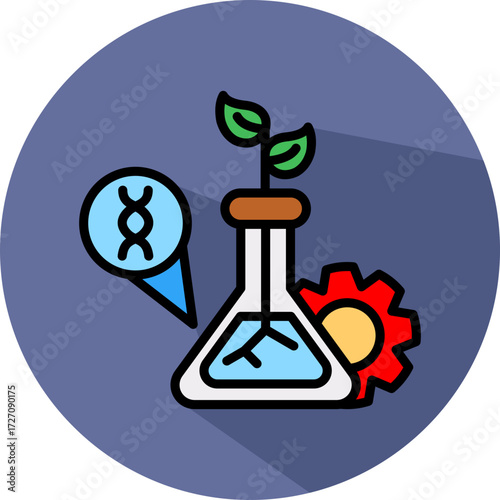 Biotechnology lineal color icon