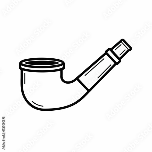 Classic smoking pipe illustration with a clean, simple outline design