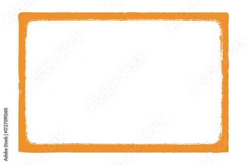A vibrant orange grunge-style frame with a slightly distressed texture, perfect for highlighting content or adding a bold touch to designs.