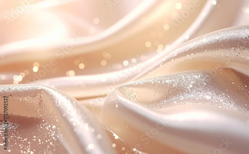 きらめくベージュの美しいサテン背景