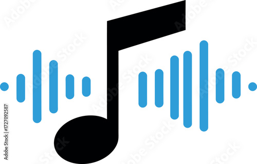 Music Note and Sound Wave Icon