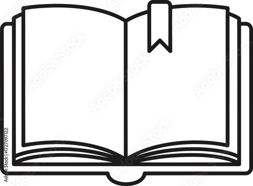 Vector art of open book with a bookmark