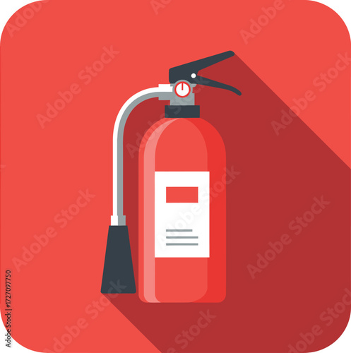 Flat Design Fire Extinguisher Icon