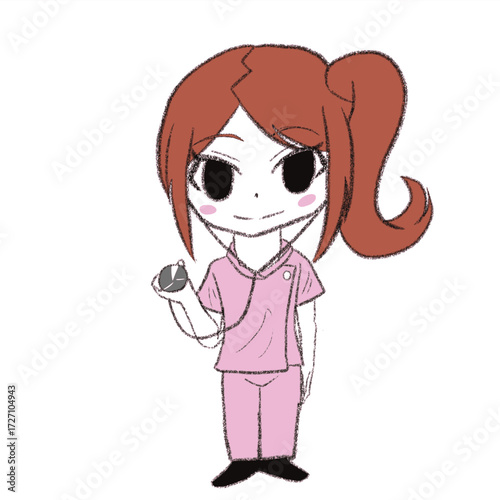 聴診器を持っている看護師の女の子